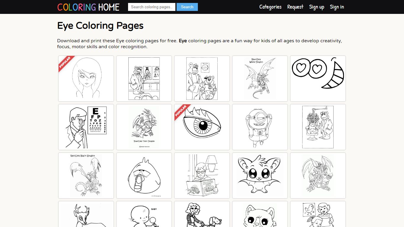 Eye Coloring Pages - Coloring Home