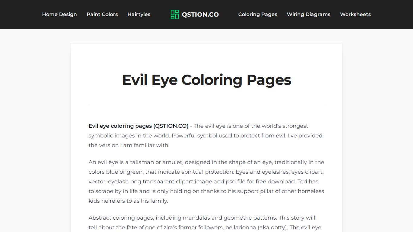 ️Evil Eye Coloring Pages Free Download| Qstion.co